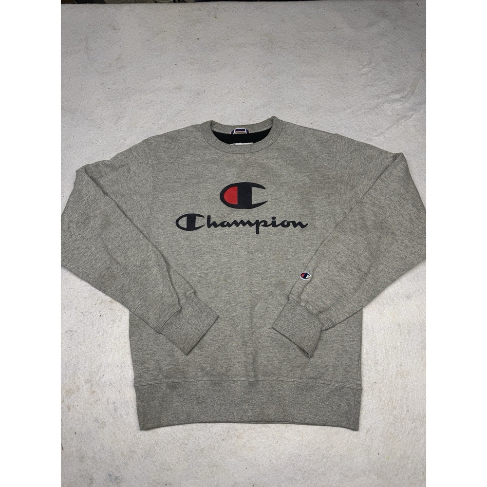 Champion Men's Heather Gray Powerblend Fleece Crewneck Sweatshirt Size Small